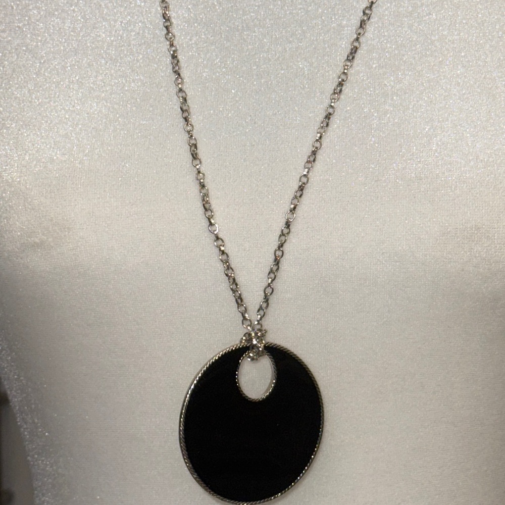 Express Black and Silver Tone Minimalist Necklace, NWT